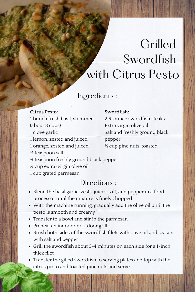 Grilled Swordfish with Citrus Pesto Bridgewater Public Library